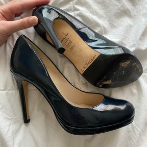 L.K. Bennett Navy patent leather heels